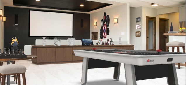 HOME GAME ROOM WITH MEDIA CENTER