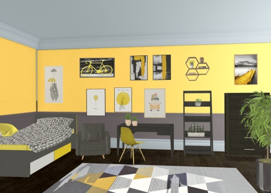 black and yellow Design Rendering