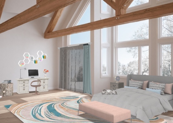 pastel bedroom  Design Rendering
