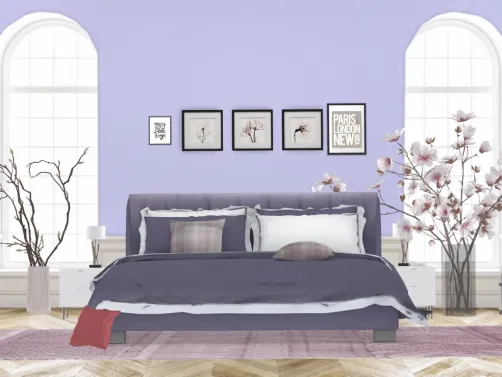 purple plant bedroom