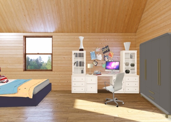 Petite chambres au milieu d’une forêt  Design Rendering