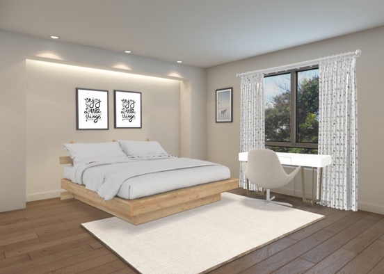 basic teen bedroom Design Rendering