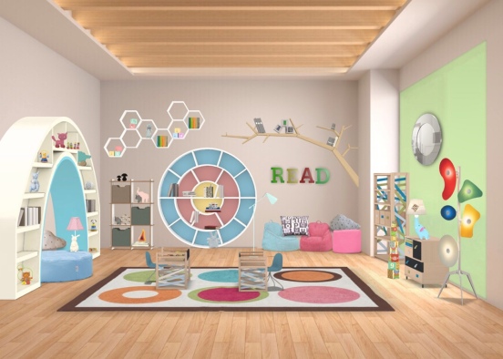 kindergarten library Design Rendering