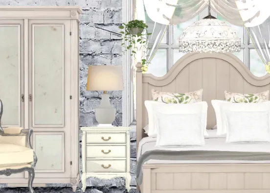 Chabby style in white Design Rendering