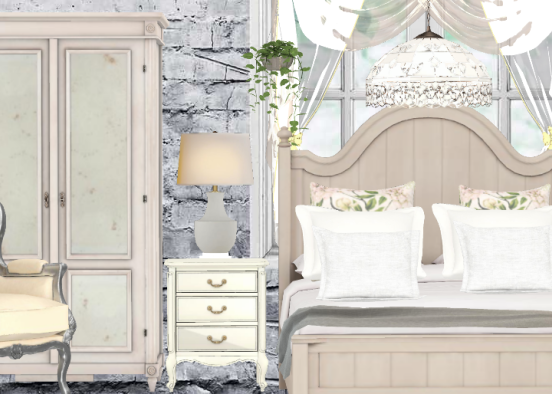 Chabby style in white Design Rendering