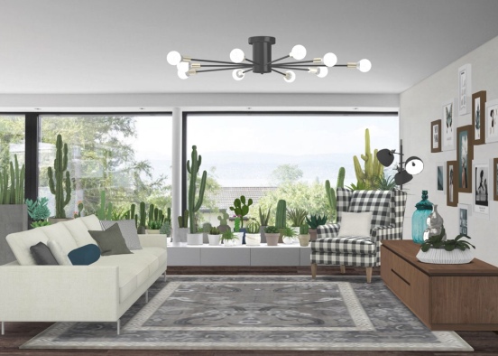 Cactus Living Room Design Rendering