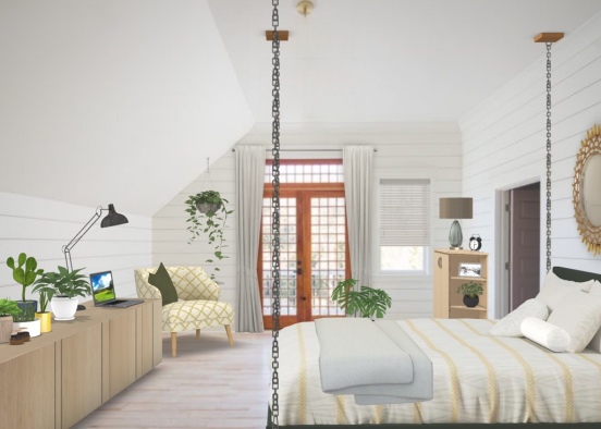 Teen Beach Bedroom Design Rendering
