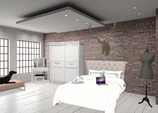 modern nyc bedroom Design Rendering
