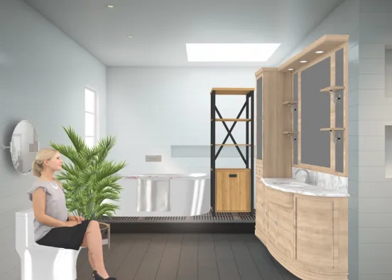 salle de bain familiale  Design Rendering