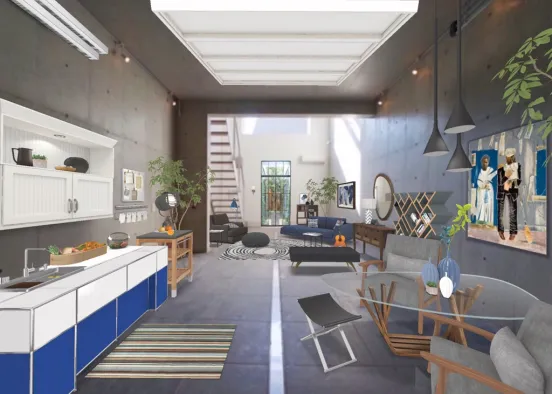 Ed’s Eclectic Basement Design Rendering