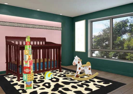 jungle nursery/ play room Design Rendering
