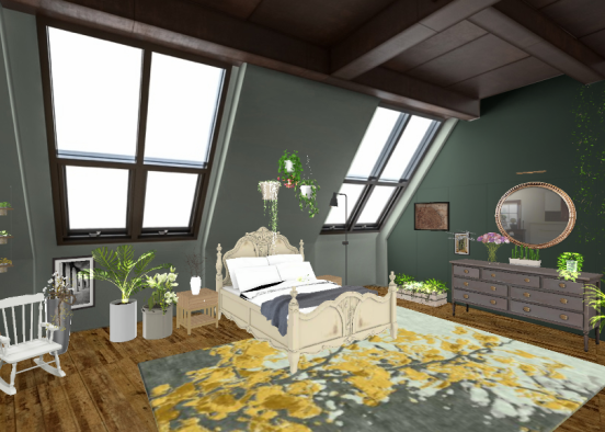 plant aesthetic dream room Design Rendering