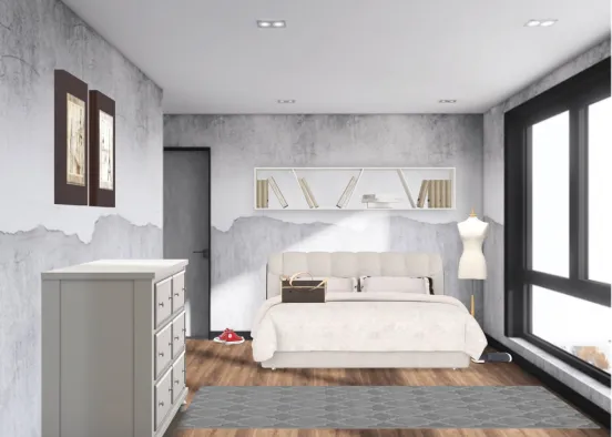 modern LA apartment bedroom Design Rendering