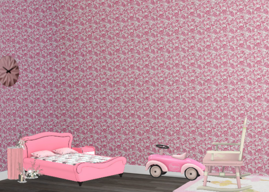Silin pink bed room Design Rendering