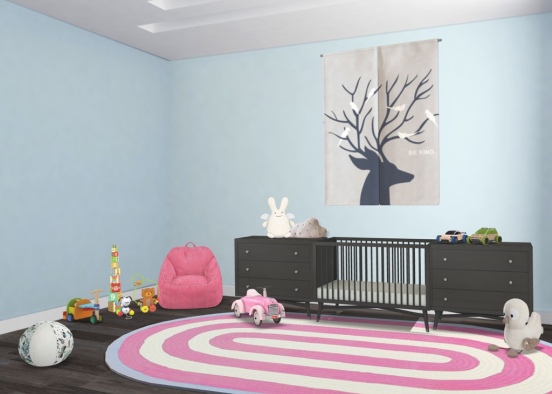 New Country Home no. 5 Nursery  Design Rendering