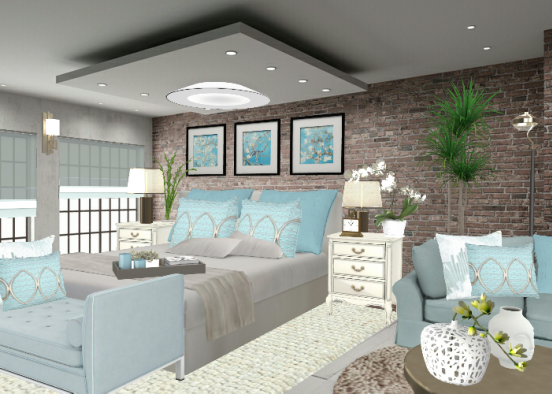 Muted Blue and Green Design Rendering