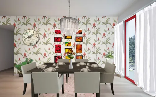 Red &green dining room