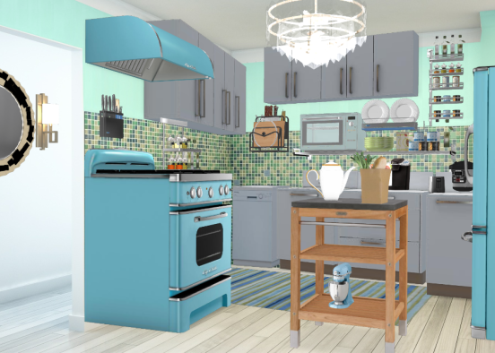 Dreamy vintage kitchen Design Rendering