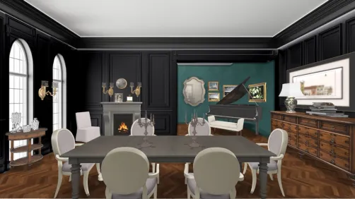 black dining room 
