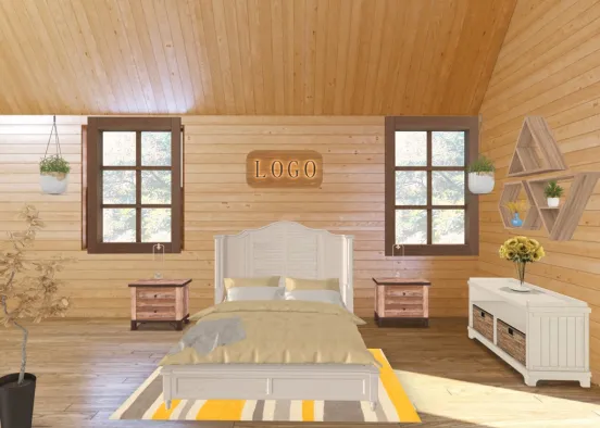 little cabin bedroom  Design Rendering