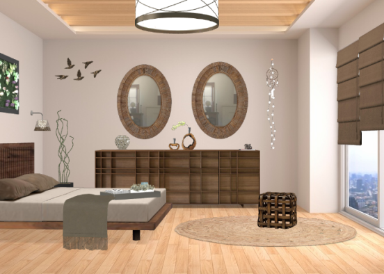 Dormitorio marron Design Rendering
