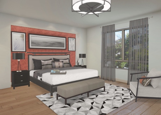 bedroom grey Design Rendering