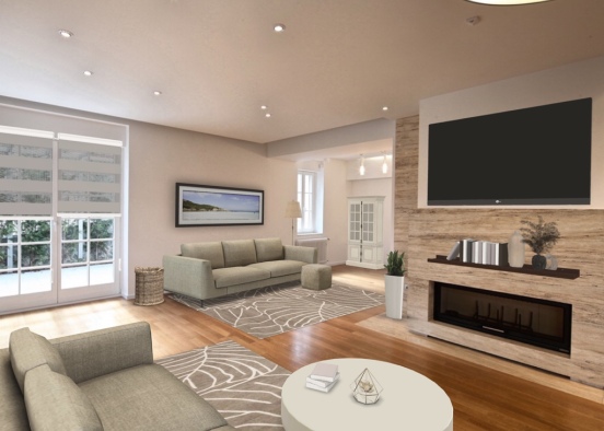 Very Simplistic Living Room Design Rendering