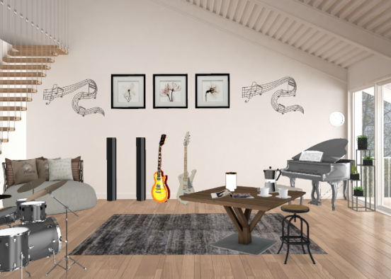 Music room  Design Rendering