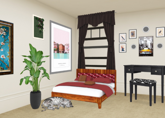 A simple bedroom Design Rendering