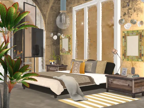 dormitorio rústico.