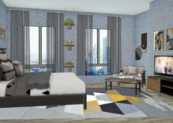 High-rise bedroom  Design Rendering