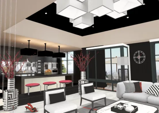 # Modern Red White Black Визуализация дизайна