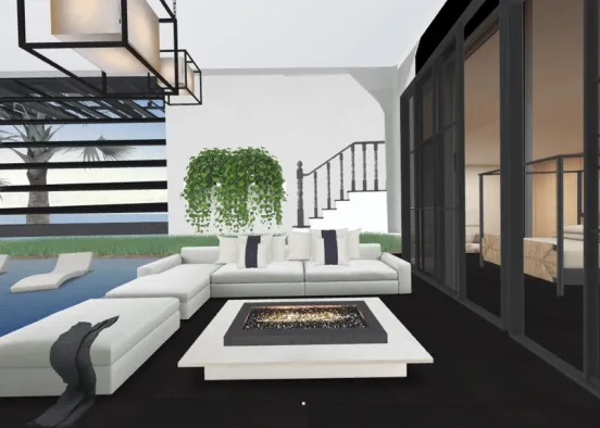 # simple indoor outdoor pool  Визуализация дизайна