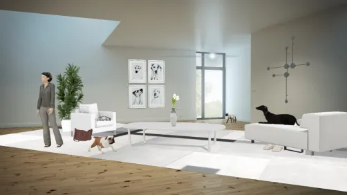 White modern living room