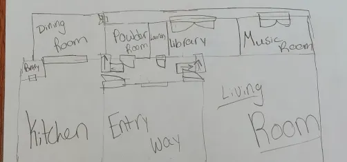 Floor plan for the lovely house! Floor one.