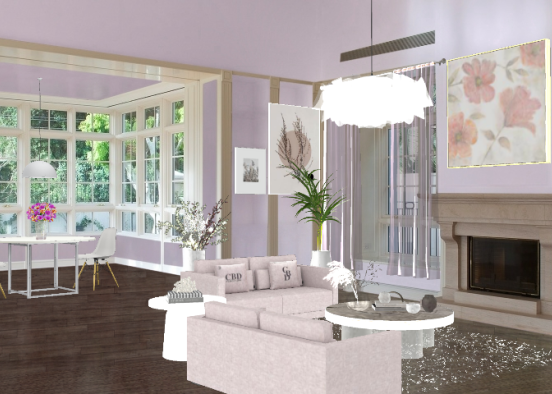 Spring living room/ breakfast nook Design Rendering
