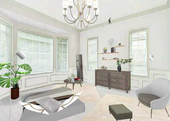 Light cozy bedroom Design Rendering