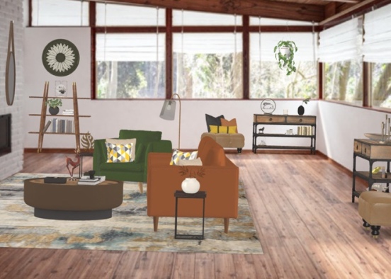 Living Room in the Woods Design Rendering
