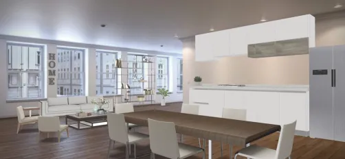 dining room kitchen and living room