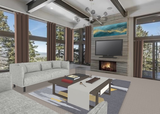 Cosy Cabin in the Mountains Design Rendering