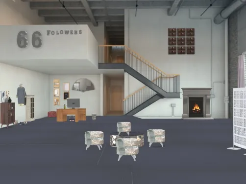 office and living room