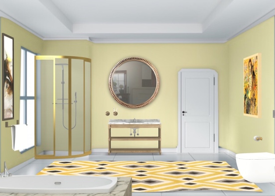 simple bathroom Design Rendering