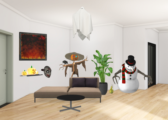 Halloween living room  Design Rendering