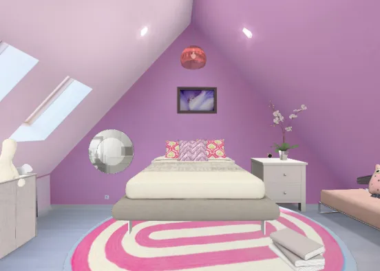 Chambre girly Design Rendering