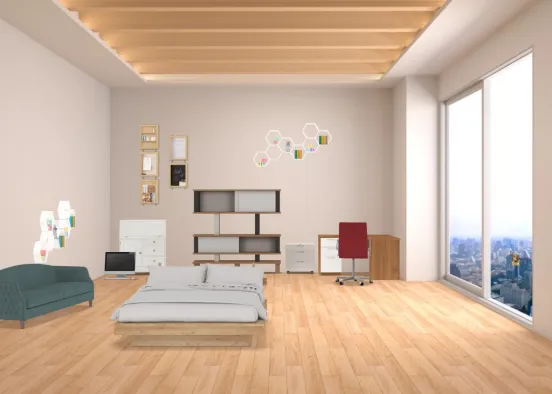 office  bedroom Design Rendering