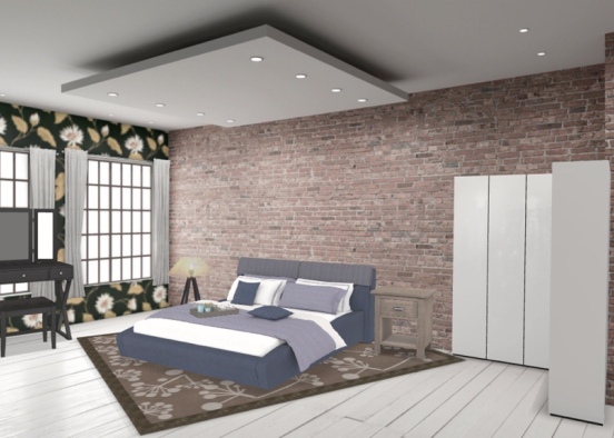 Loft NY bedroom  Design Rendering