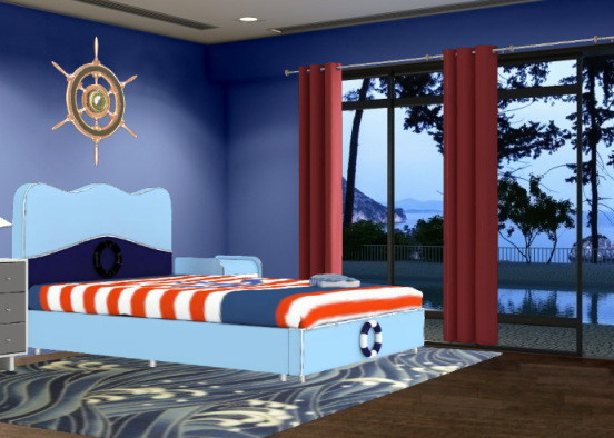 Boys Ocean Bedroom Design Rendering