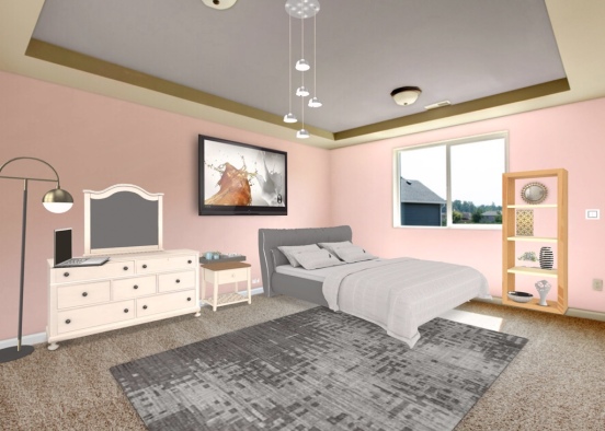 Pink themed bedroom! Design Rendering