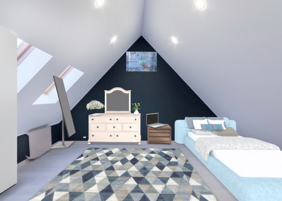 Modern skylight bedroom! Design Rendering