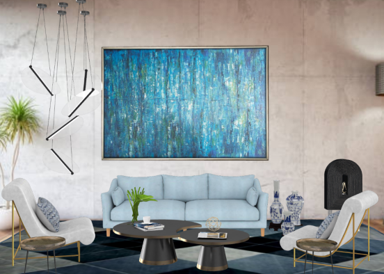 Bahaus style living room  Design Rendering